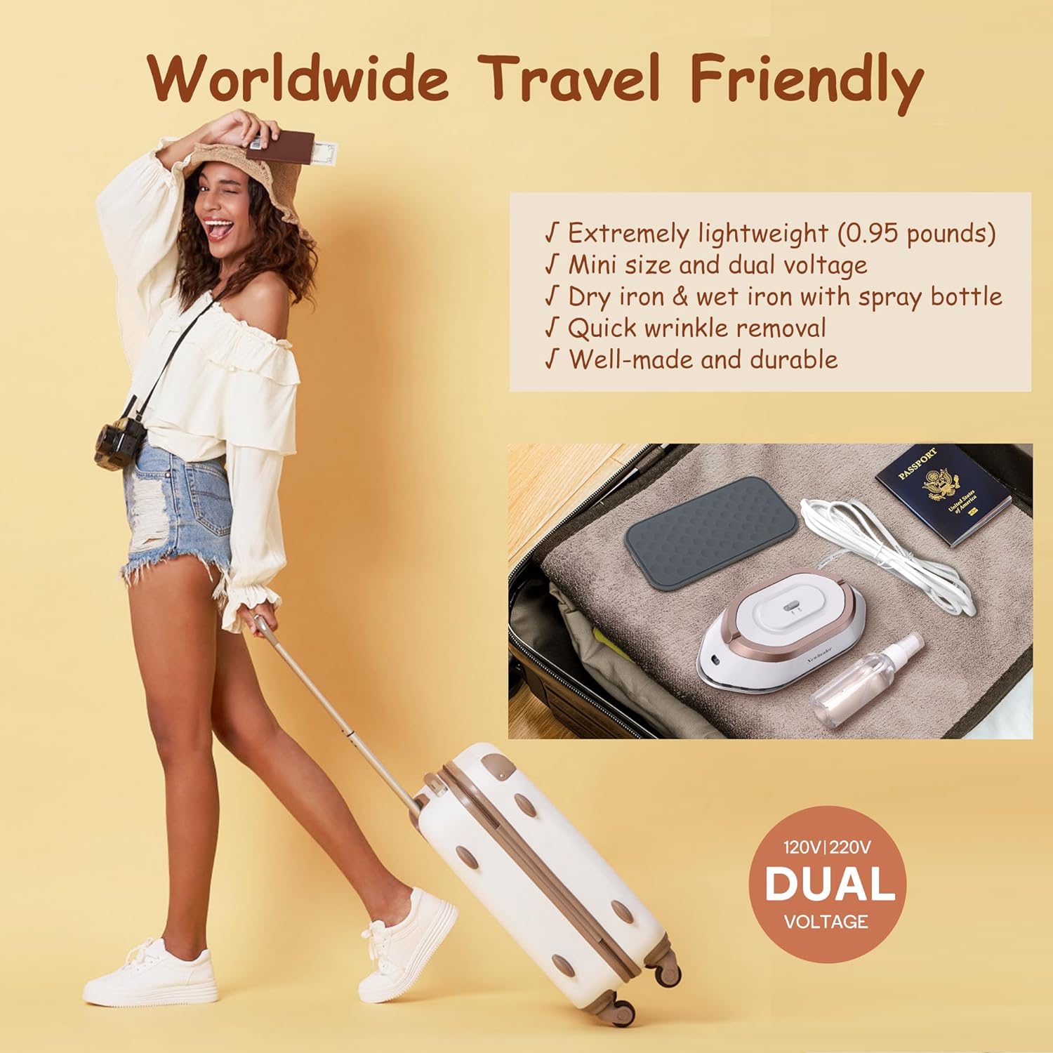 2024 Bestseller Travel Iron with Dual Voltage-7