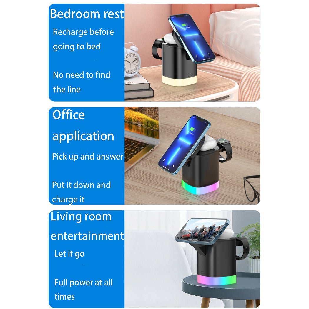 Foldable Three-In-One Mobile Phone Wireless Charging Bracket-6