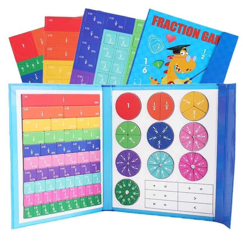 🔥Montessori Magnetic Book Fraction Puzzle For Children