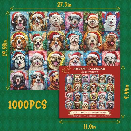 Happy Christmas Cats Advent Calendar Jigsaw Puzzle 1000 Pieces