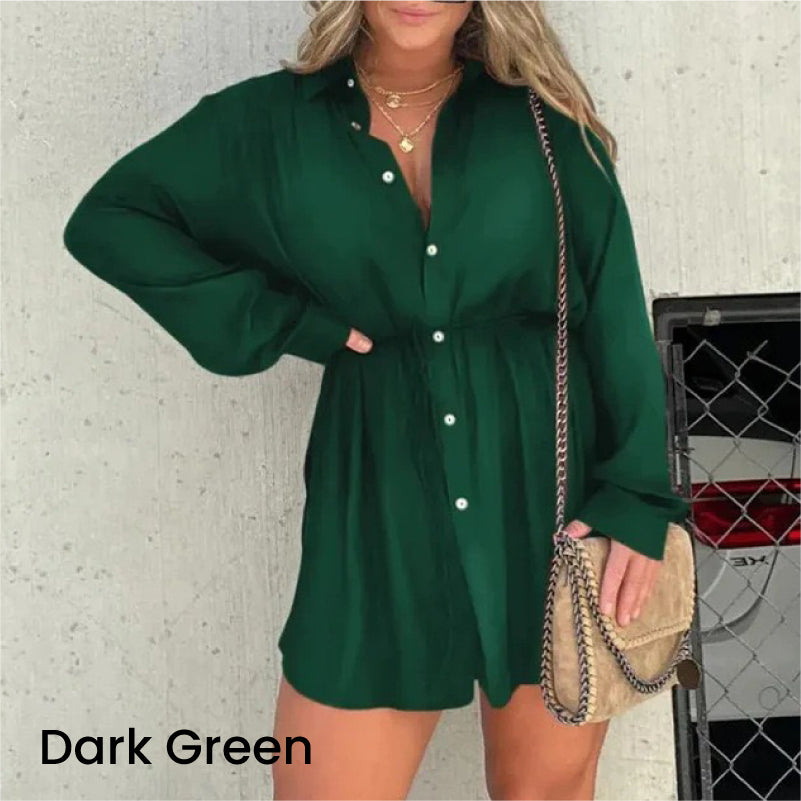 Women's Solid Color Long Sleeve Shirt Suit(Buy 2 Get 10% Off)