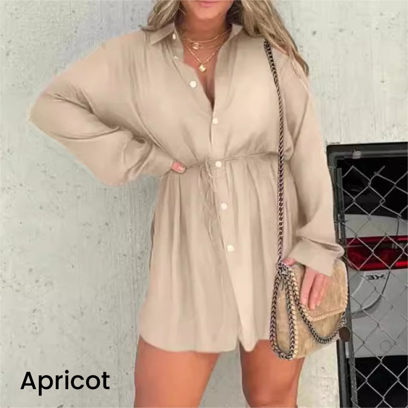 （🎅XMAS SALE）Women's Solid Color Long Sleeve Shirt Suit (Buy 2 Get 10% Off）