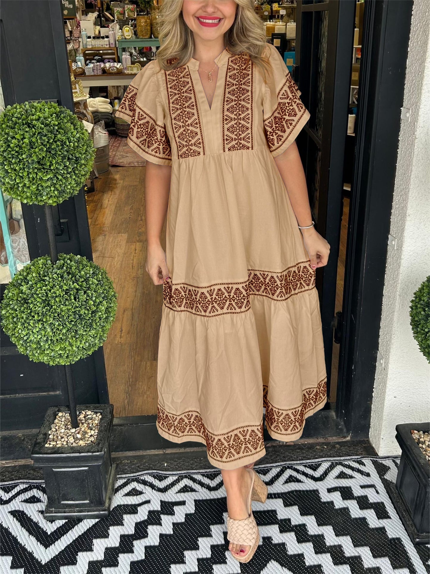 ☘️Free Shipping +From 5%-20% OFF☘️💝2024 Women's V-Neck Boho Maxi Dress💝