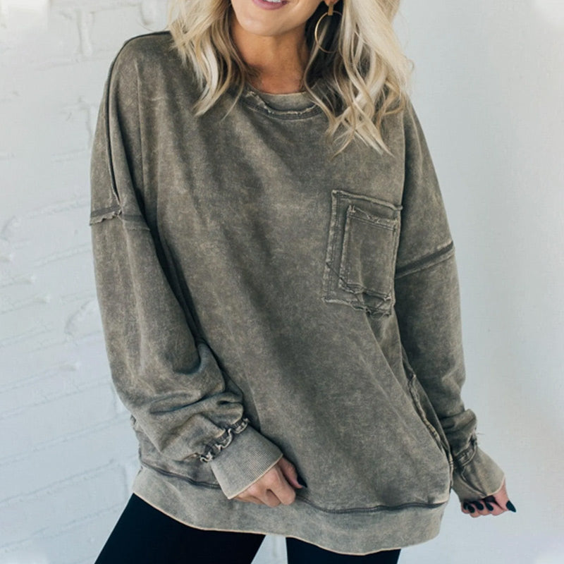 🔥Women’s Trendy Loose Fit Crew Neck Long Sleeve Sweatshirt☘️(Buy 2 Get 10% Off，Buy 3 Get 20% Off)