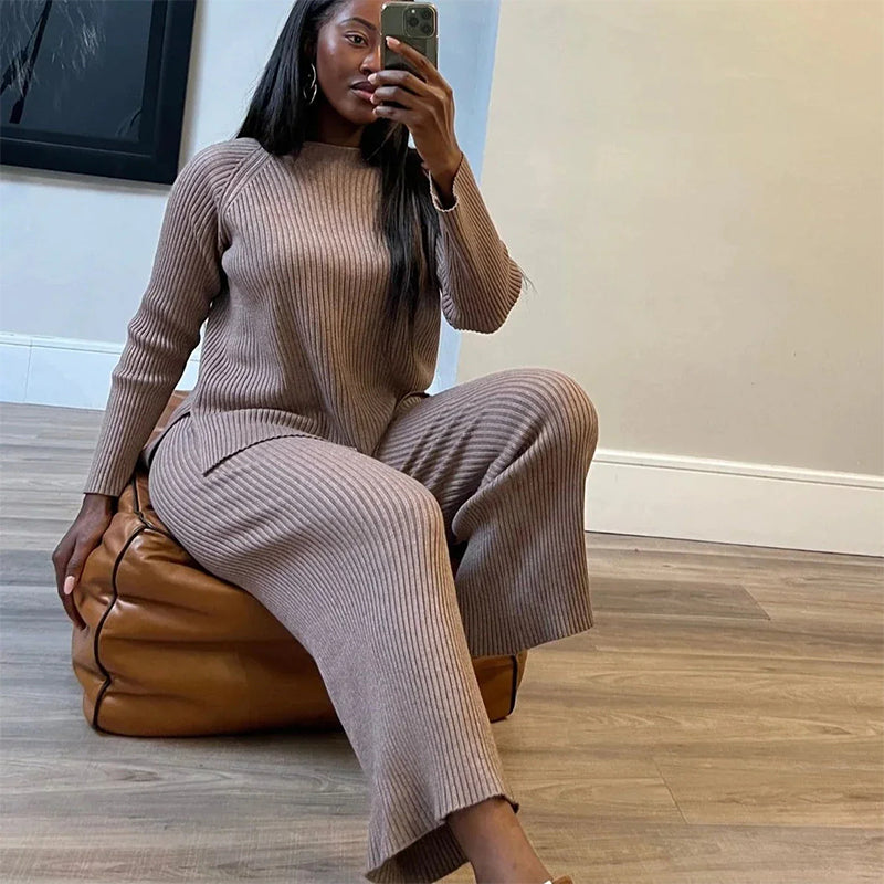 🎁Last Day 49% OFF🔥👉Women's Simple Vintage Split Hem Knit Set