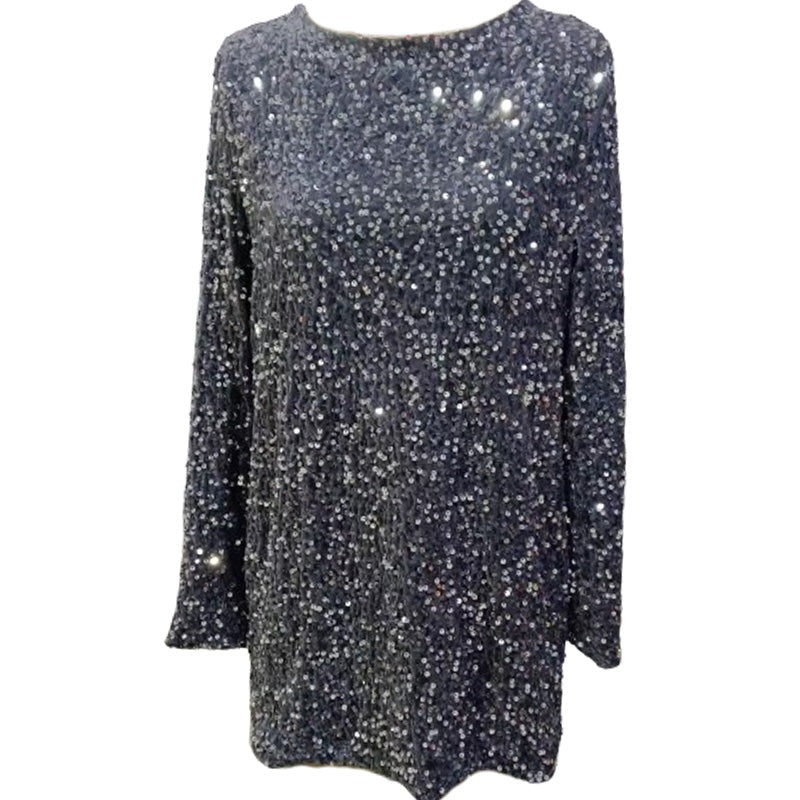 Gift Choice - Long Sleeve Loose Sequined Tie-back Dress🎁(Buy 2 Get 10% Off，Buy 3 Get 20% Off)