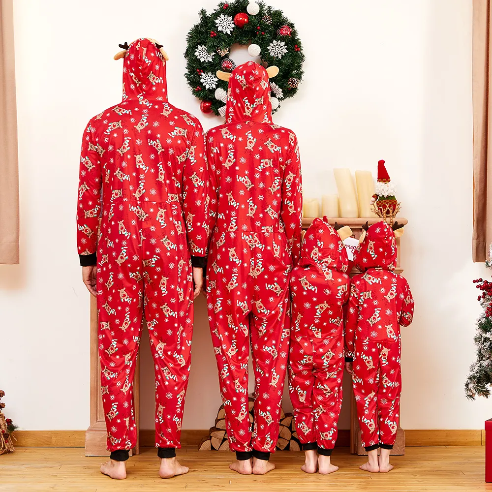 Mosaic Reindeer Family Matching Onesie Pajama for Dad - Mom - Kid - Baby