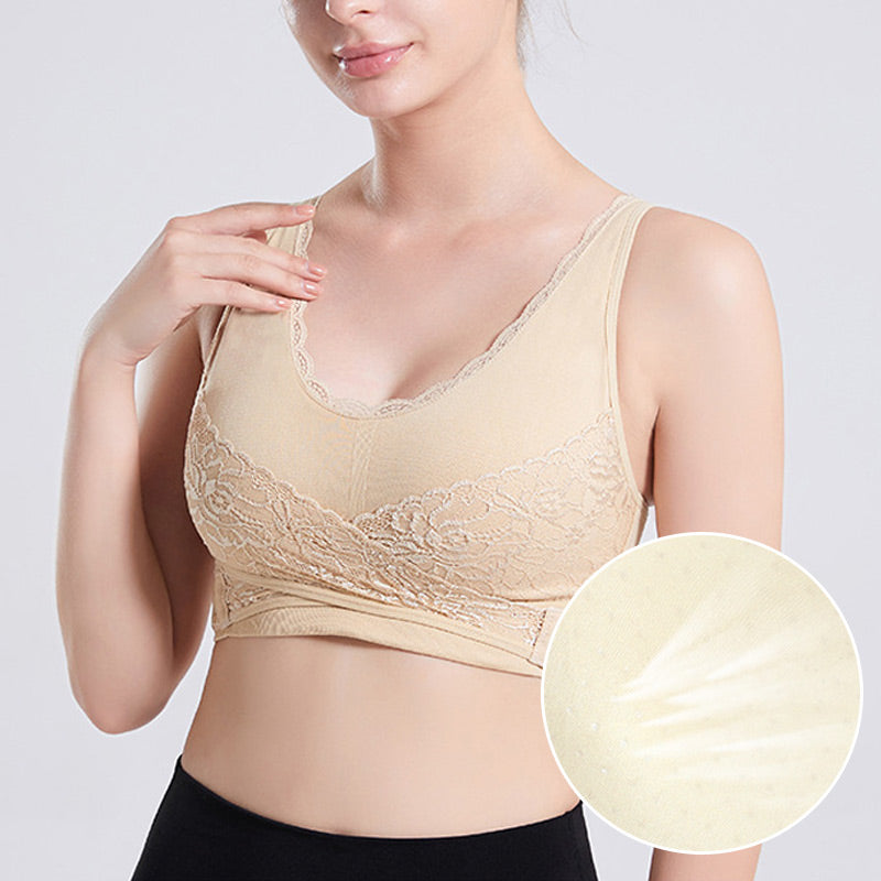 Plus Size 3D Lace Side Clasp Push-up Bra