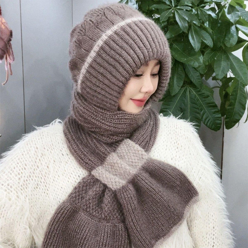 Women's Integrated Ear Protection Windproof Cap Scarf