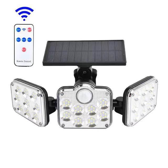 Triple LED Solar Wall Light