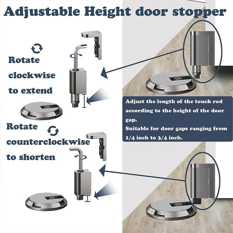 Mechanical Floor Door Stopper with Free 3M Adhesive Sticker