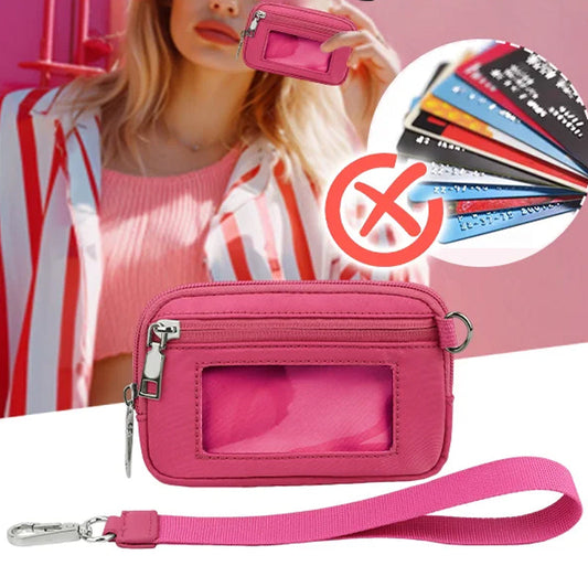 Portable Wristlet Wallet for Bank Card and Coin